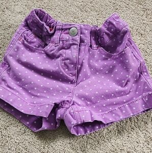 Mini Boden Lavender Polka Dot Shorts